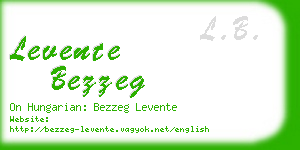 levente bezzeg business card